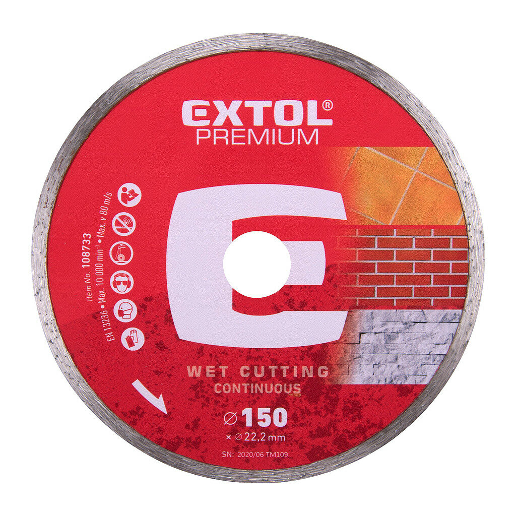 Extol Premium 108733 - Kotúč rezný diamantový plný, 150mm