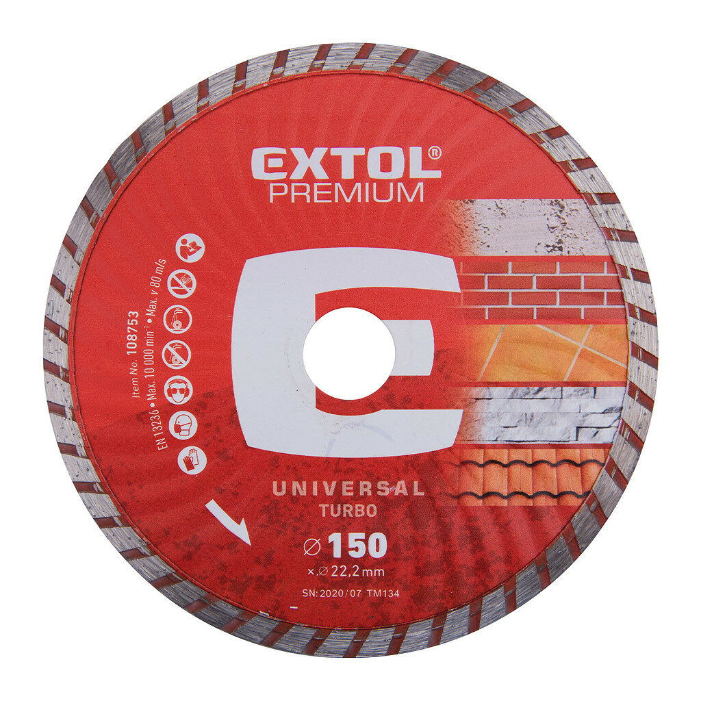 Extol Premium 108753 - Kotúč rezný diamantový Turbo, 150mm