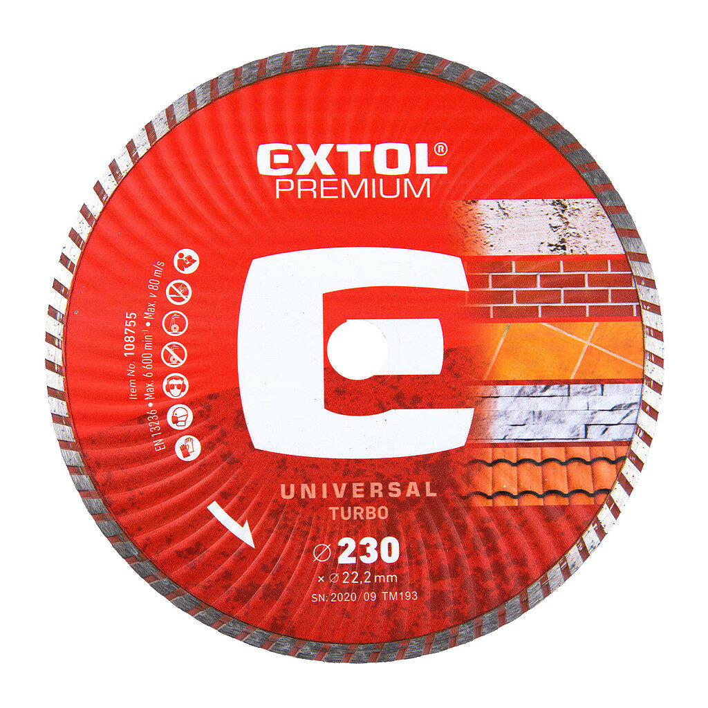 Extol Premium 108755 - Kotúč rezný diamantový Turbo, 230mm