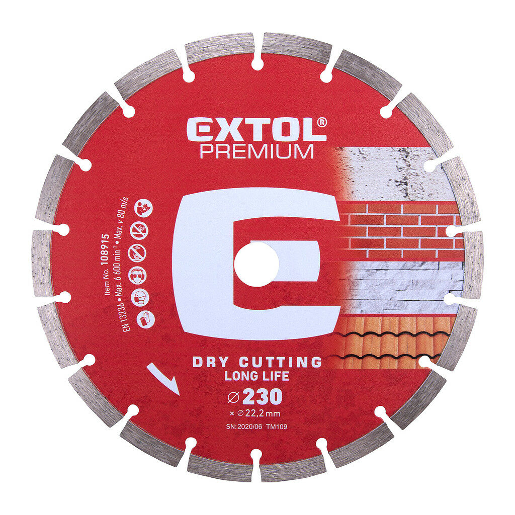 Extol Premium 108915 - Kotúč rezný diamantový segmentový Long Life, 230mm