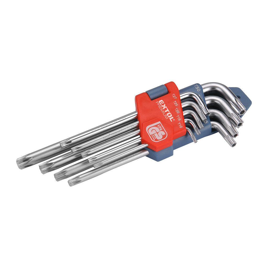 Extol Premium 6601 - Kľúče Torx s dierkou, 9-dielna sada, T10-50, CrV