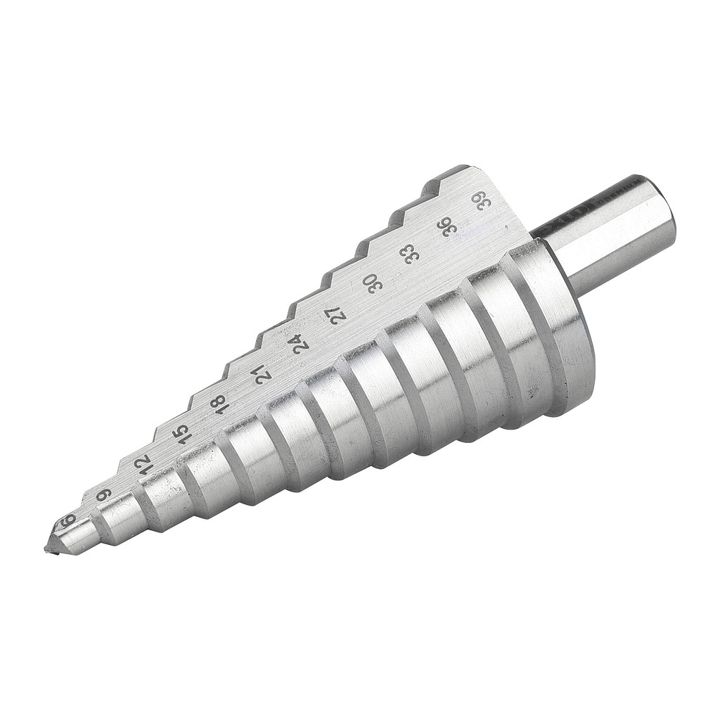 Extol Premium 8801166 - Vrták stupňovitý DIN 1412C, Ø6-39mm, stupňovanie 3mm, 12 otvorov