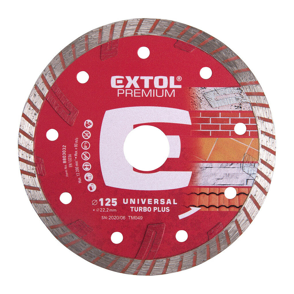 Extol Premium 8803032 - Kotúč rezný diamantový Turbo plus, Ø125mm