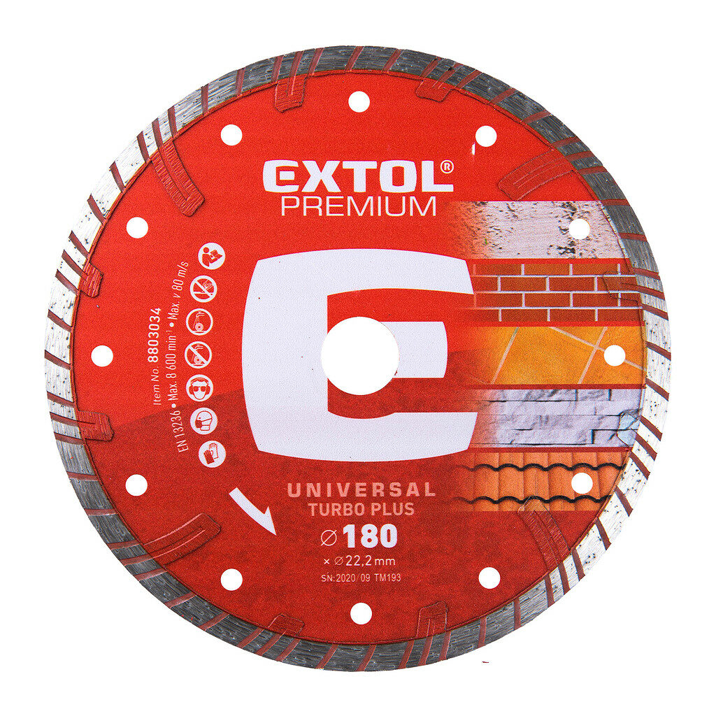 Extol Premium 8803034 - Kotúč rezný diamantový Turbo plus, Ø180mm