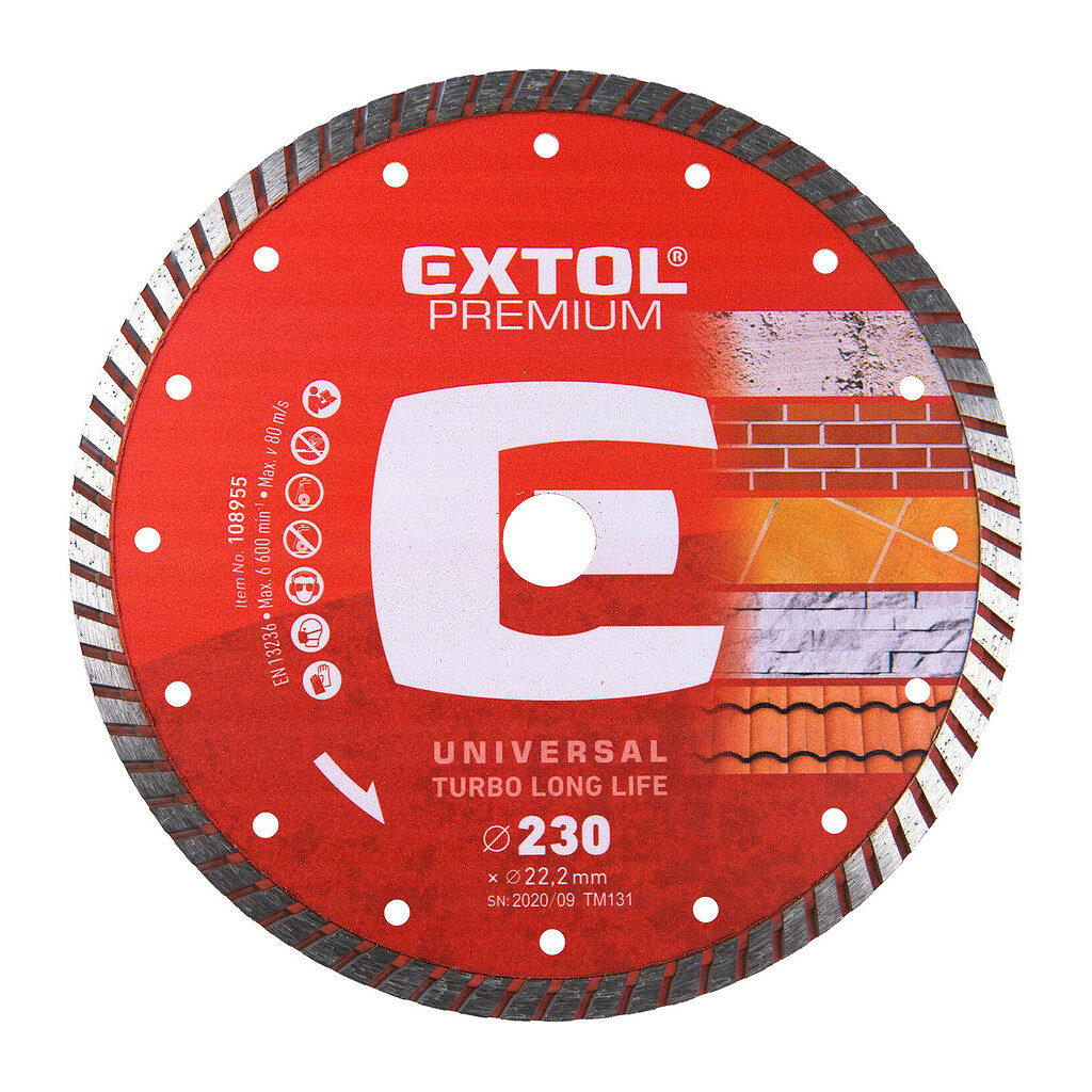 Extol Premium 8803035 - Kotúč rezný diamantový Turbo plus, Ø230mm