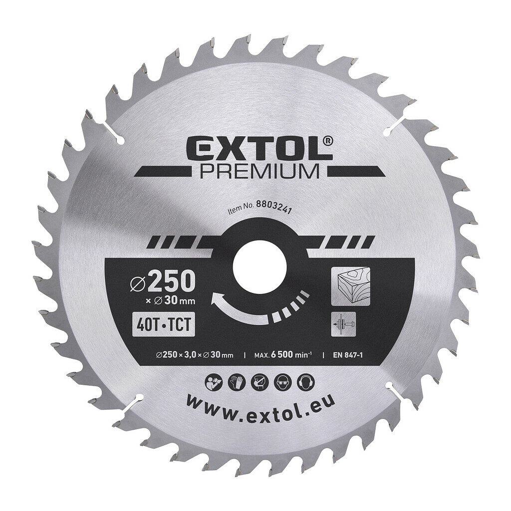 Extol Premium 8803241 - Kotúč pílový s SK plátkami, Ø250x3,2x30mm, 40z