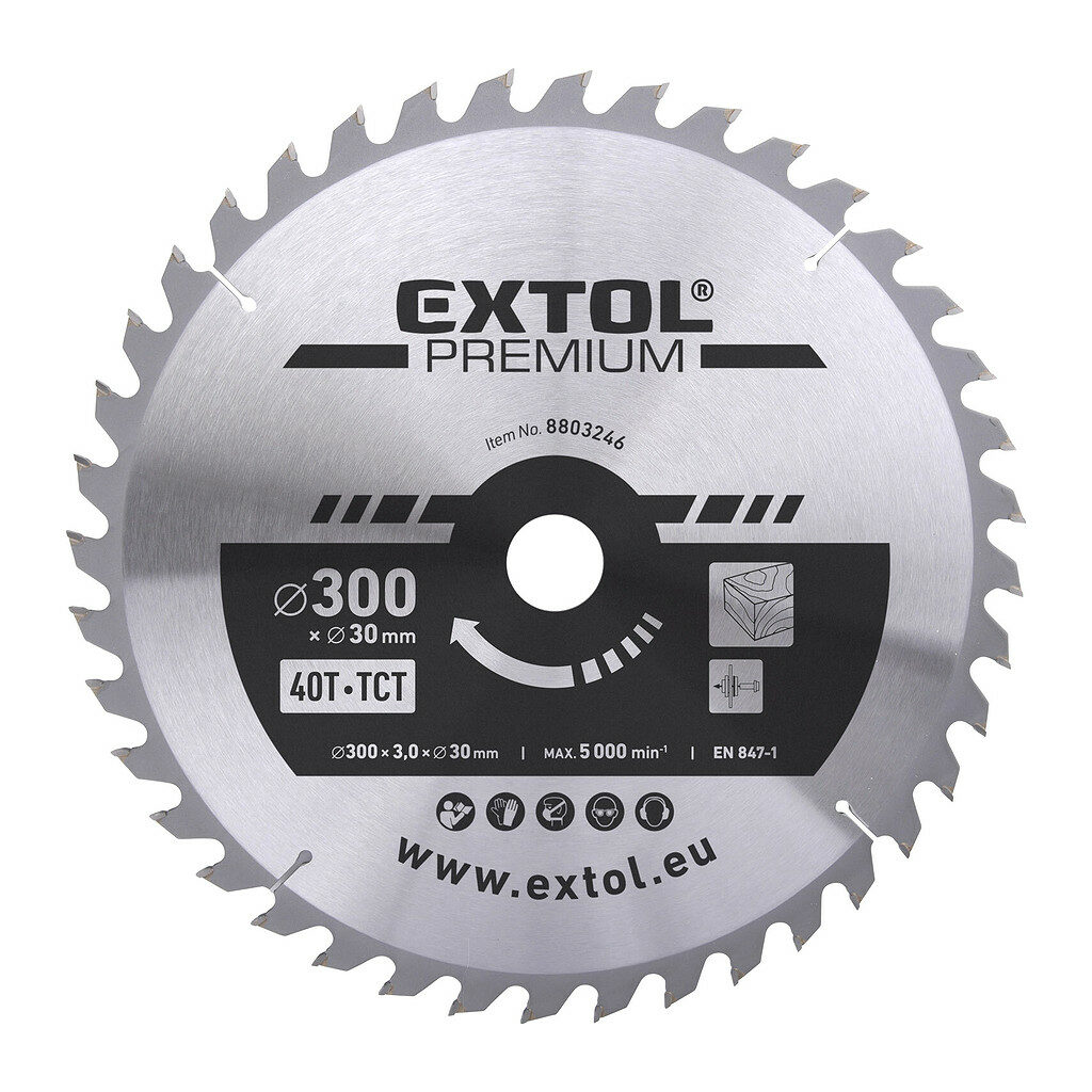 Extol Premium 8803246 - Kotúč pílový s SK plátkami, Ø300x3,2x30mm, 40z