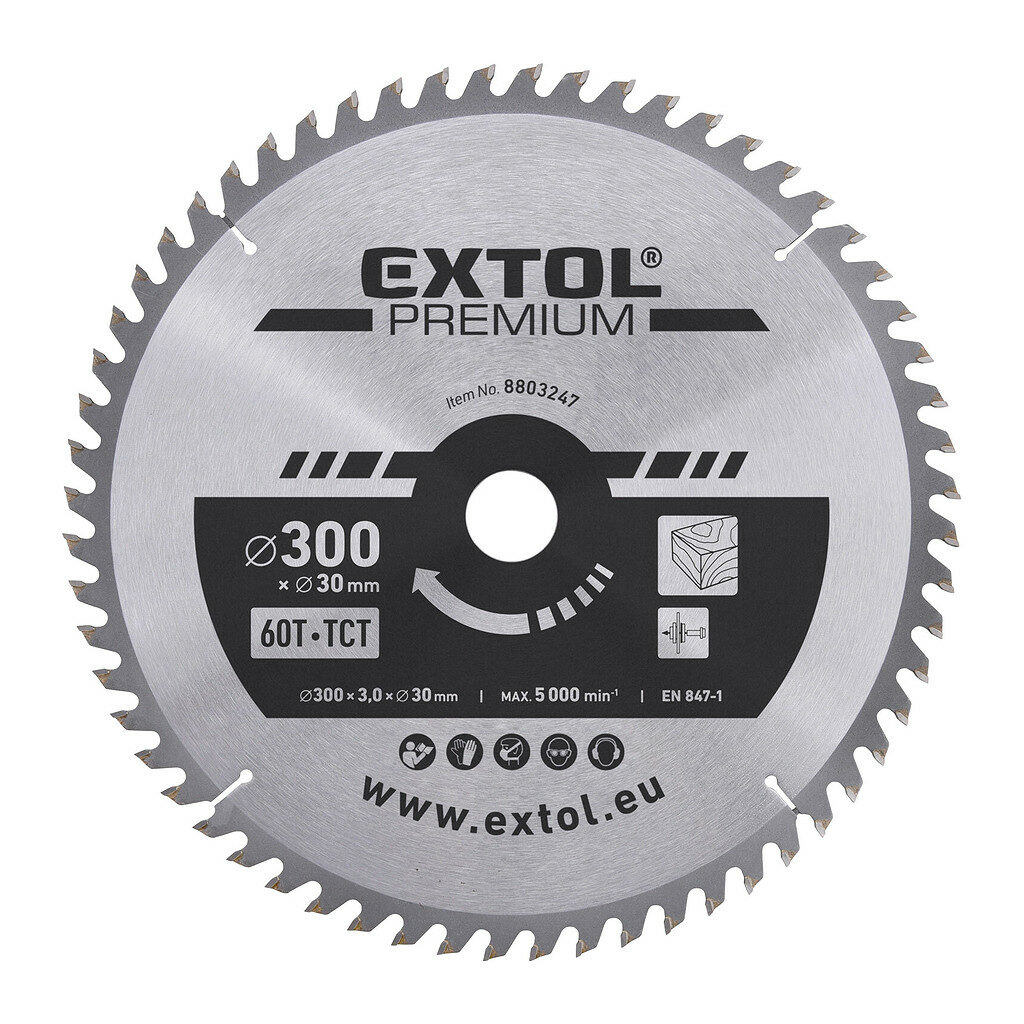 Extol Premium 8803247 - Kotúč pílový s SK plátkami, Ø300x3,2x30mm, 60z