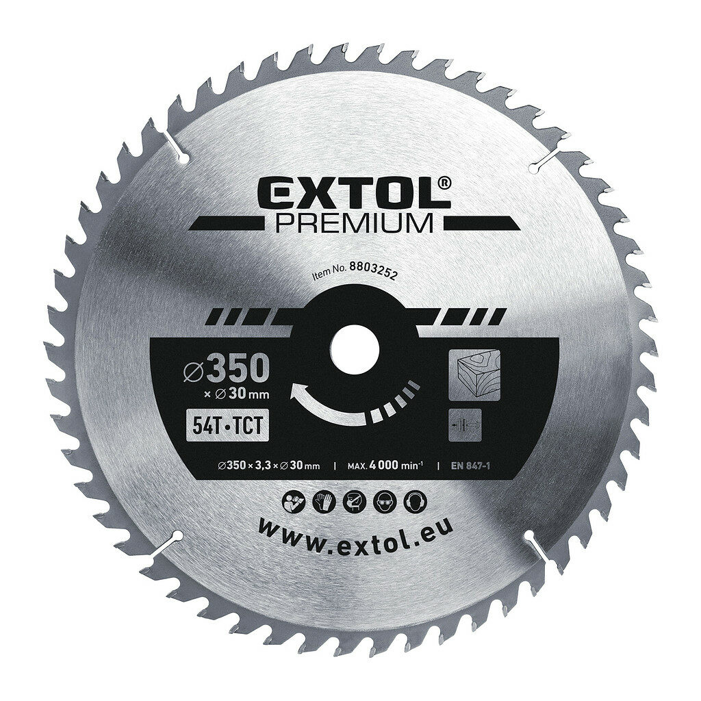 Extol Premium 8803252 - Kotúč pílový s SK plátkami, Ø350x3,5x30mm, 54z