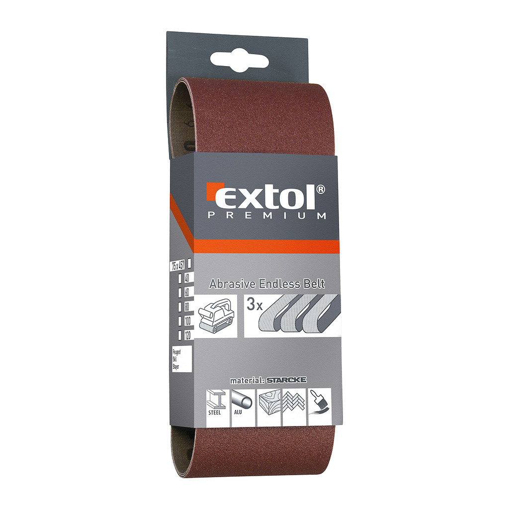 Extol Premium 8803524 - Pás brúsny, korund 3ks, 533x76mm, P40