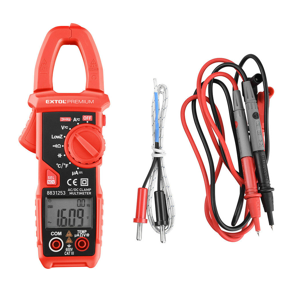 Extol Premium 8831253 - Multimeter kliešťový s automatickou voľbou rozsahov, True RMS