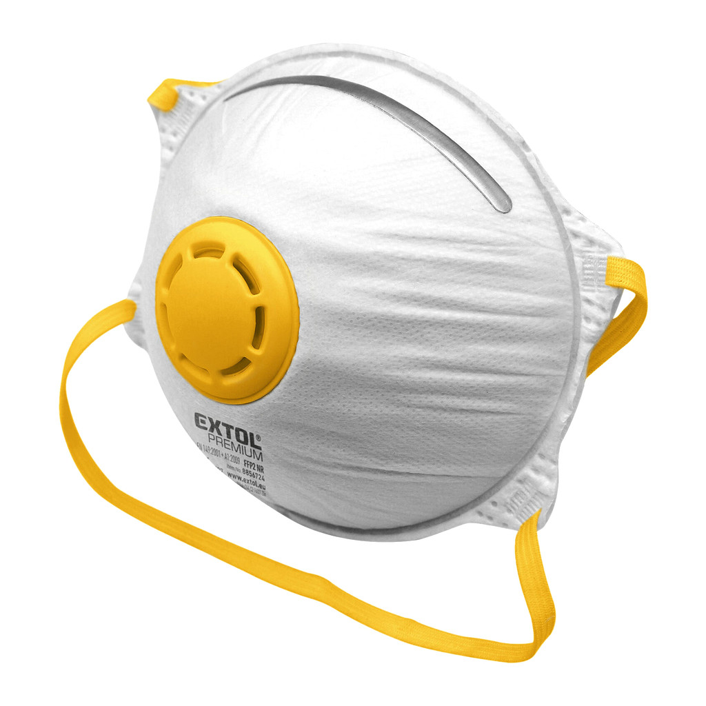 Extol Premium 8856724 - Respirátory FFP2 5ks, s výdychovým ventilom, tvarované