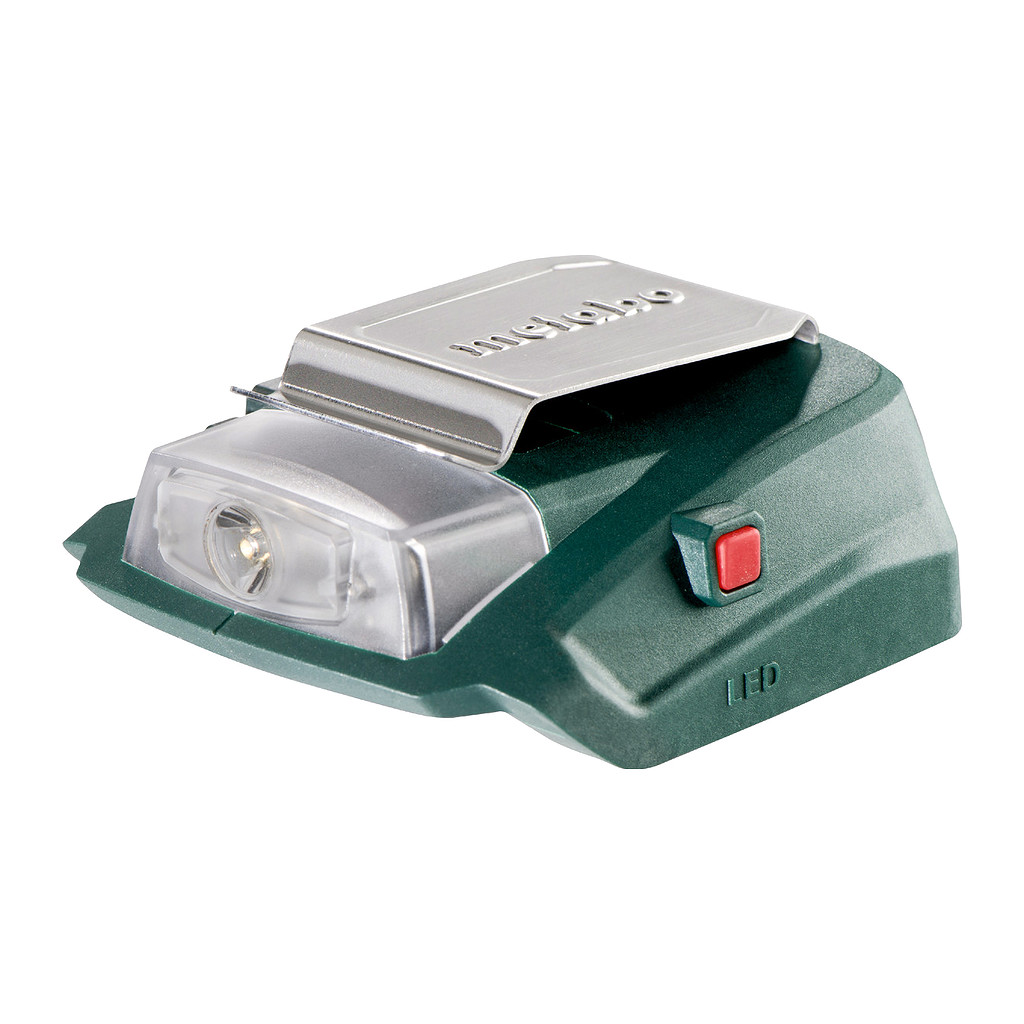 Metabo 600288000 - PA 14.4-18 LED-USB - Napájací adaptér akumulátora, 18V, Kartón, s 12 V prípojkou a LED svetlom