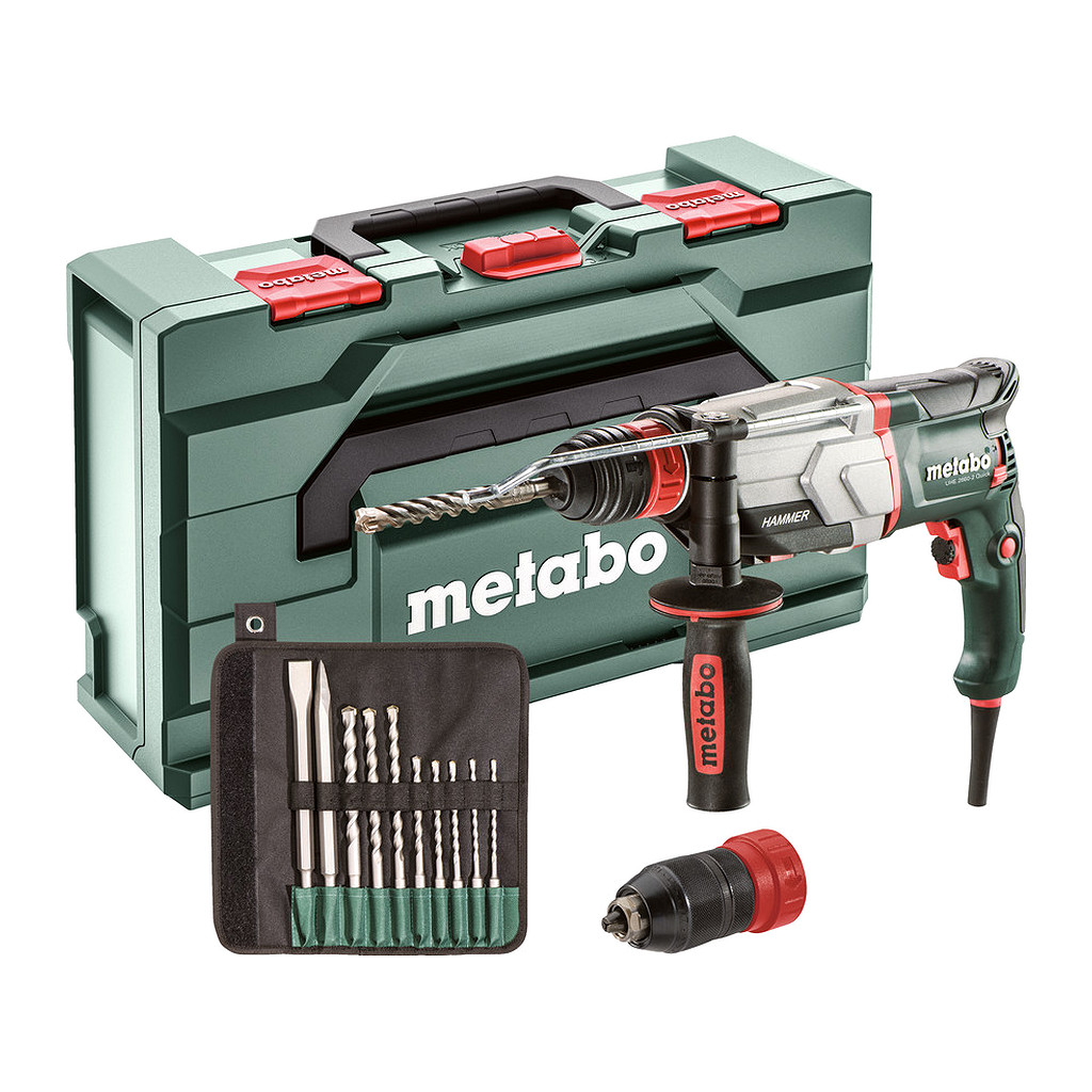 Metabo 600697510 - UHE 2660-2 Quick Set - Multifunkčné kladivo, metaBOX 145 L, Súprava vrtákov/sekáčov SDS-plus (10 ks)