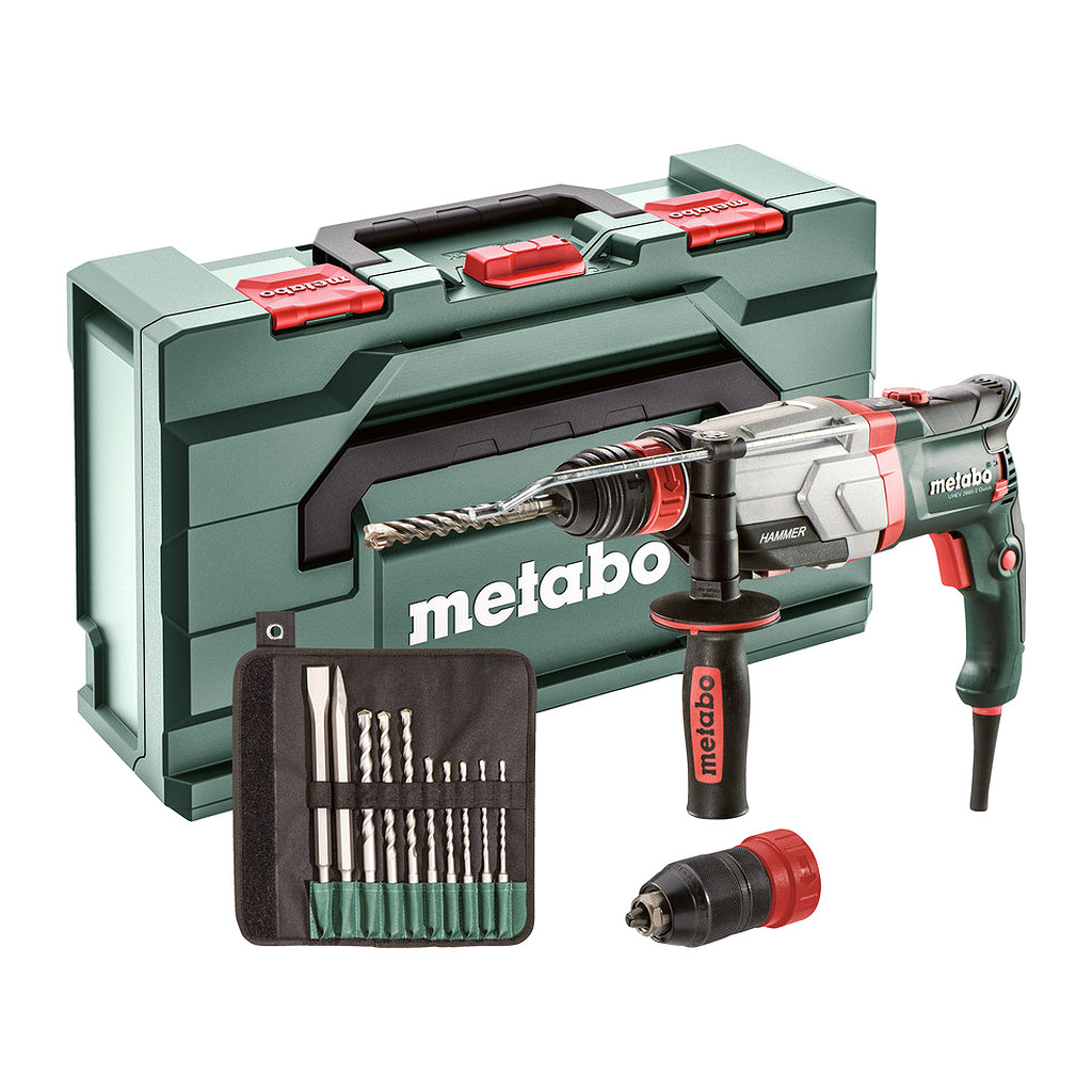 Metabo 600713510 - UHEV 2860-2 Quick Set - Multifunkčné kladivo, metaBOX 145 L, Súprava vrtákov/sekáčov SDS-plus (10 ks)