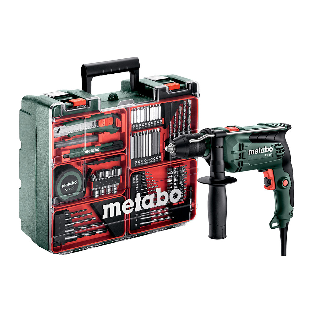 Metabo 600742870 - SBE 650 Mobile Werkstatt - Príklepová vŕtačka, Kufor z umelej hmoty, Mobilná dielňa