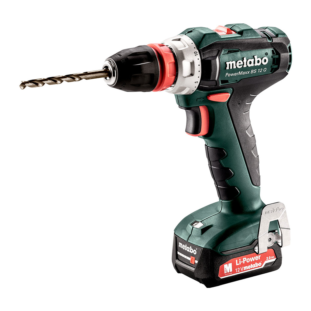 Metabo 601037500 - PowerMaxx BS 12 Q - AKU vŕtačka so skrutkovačom, 12V 2x2Ah Li-Power, Nabíjačka SC 30, metaBOX 118