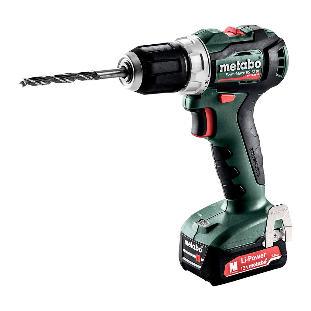 Metabo 601038500 - PowerMaxx BS 12 BL - AKU vŕtačka so skrutkovačom, 12V 2x2Ah Li-Power, Nabíjačka SC 30, metaBOX 118