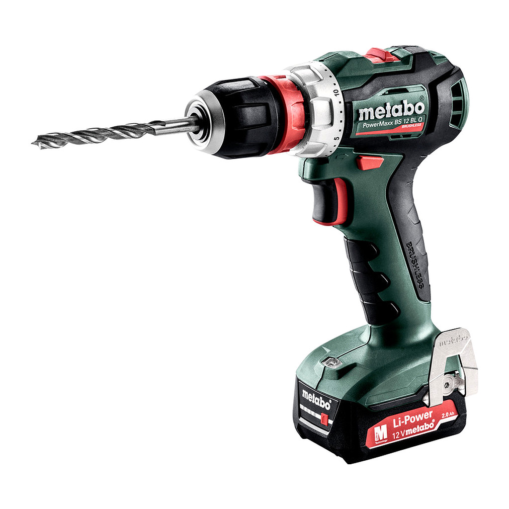 Metabo 601039500 - PowerMaxx BS 12 BL Q - AKU vŕtačka so skrutkovačom, 12V 2x2Ah Li-Power, Nabíjačka SC 30, metaBOX 118