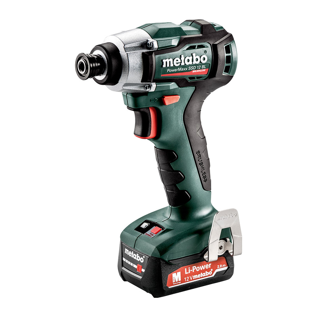 Metabo 601115500 - PowerMaxx SSD 12 BL - AKU rázový skrutkovač, 12V 2x2Ah Li-Power, Nabíjačka SC 30, metaBOX 118