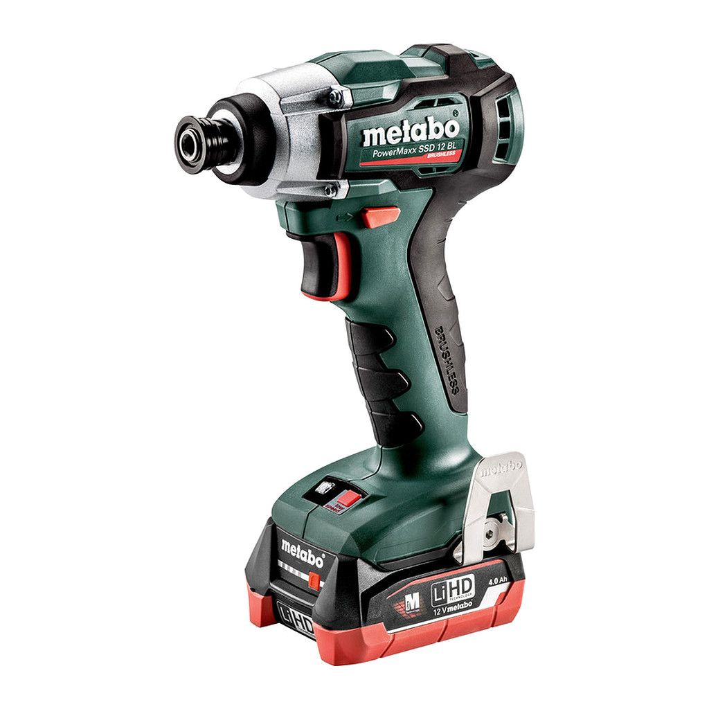 Metabo 601115800 - PowerMaxx SSD 12 BL - AKU rázový skrutkovač, 12V 2x4Ah LiHD, Nabíjačka ASC 55, metaBOX 118