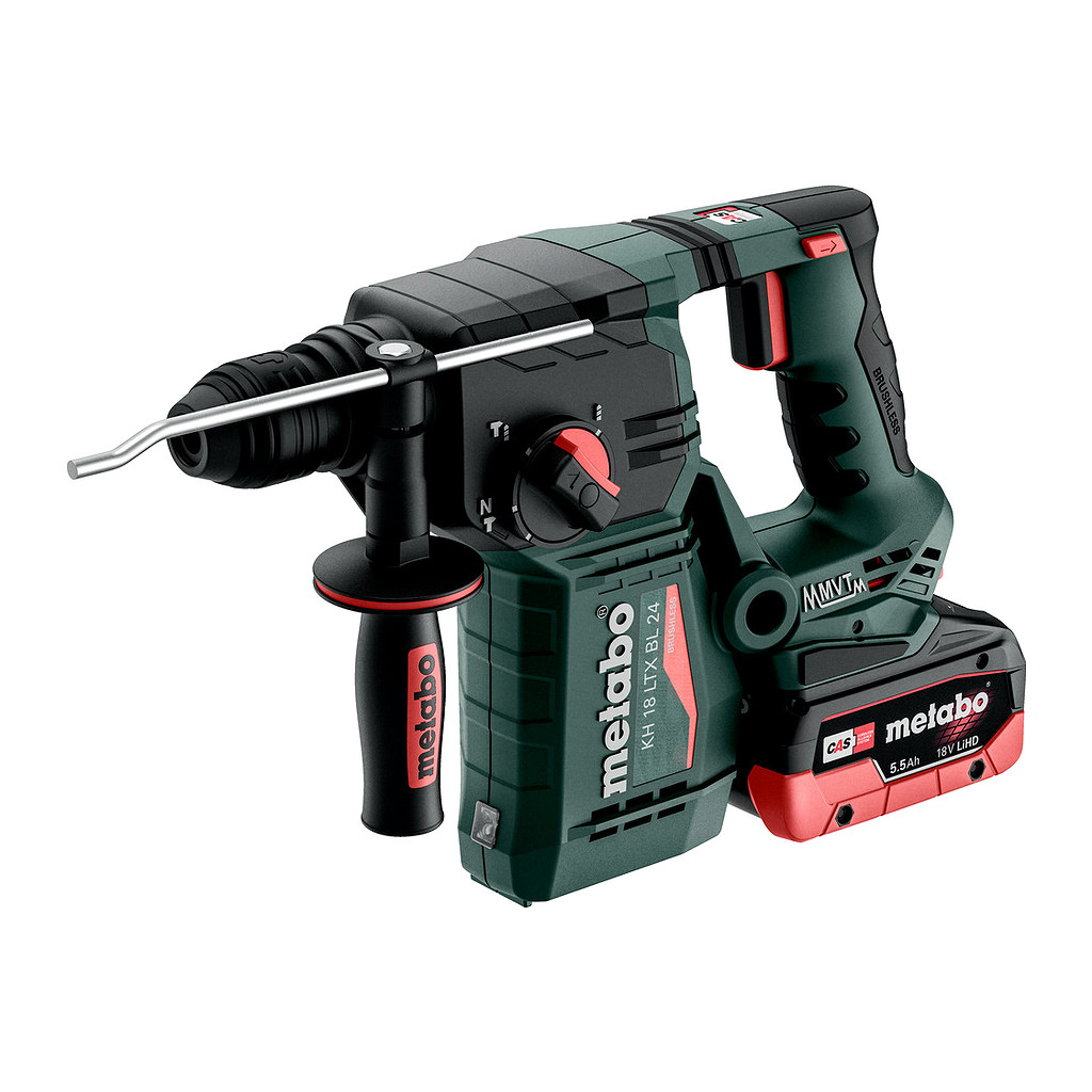 Metabo 601713660 - KH 18 LTX BL 24 - AKU kladivo, 18V 2x5.5Ah LiHD, Nabíjačka ASC 145, metaBOX 165 L