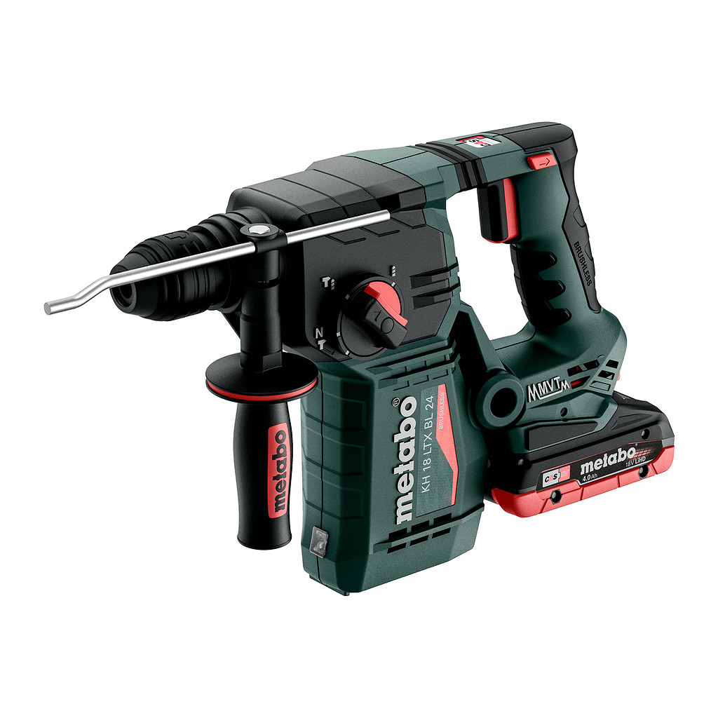 Metabo 601713800 - KH 18 LTX BL 24 - AKU kladivo, 18V 2x4Ah LiHD, Nabíjačka ASC 55, metaBOX 165 L