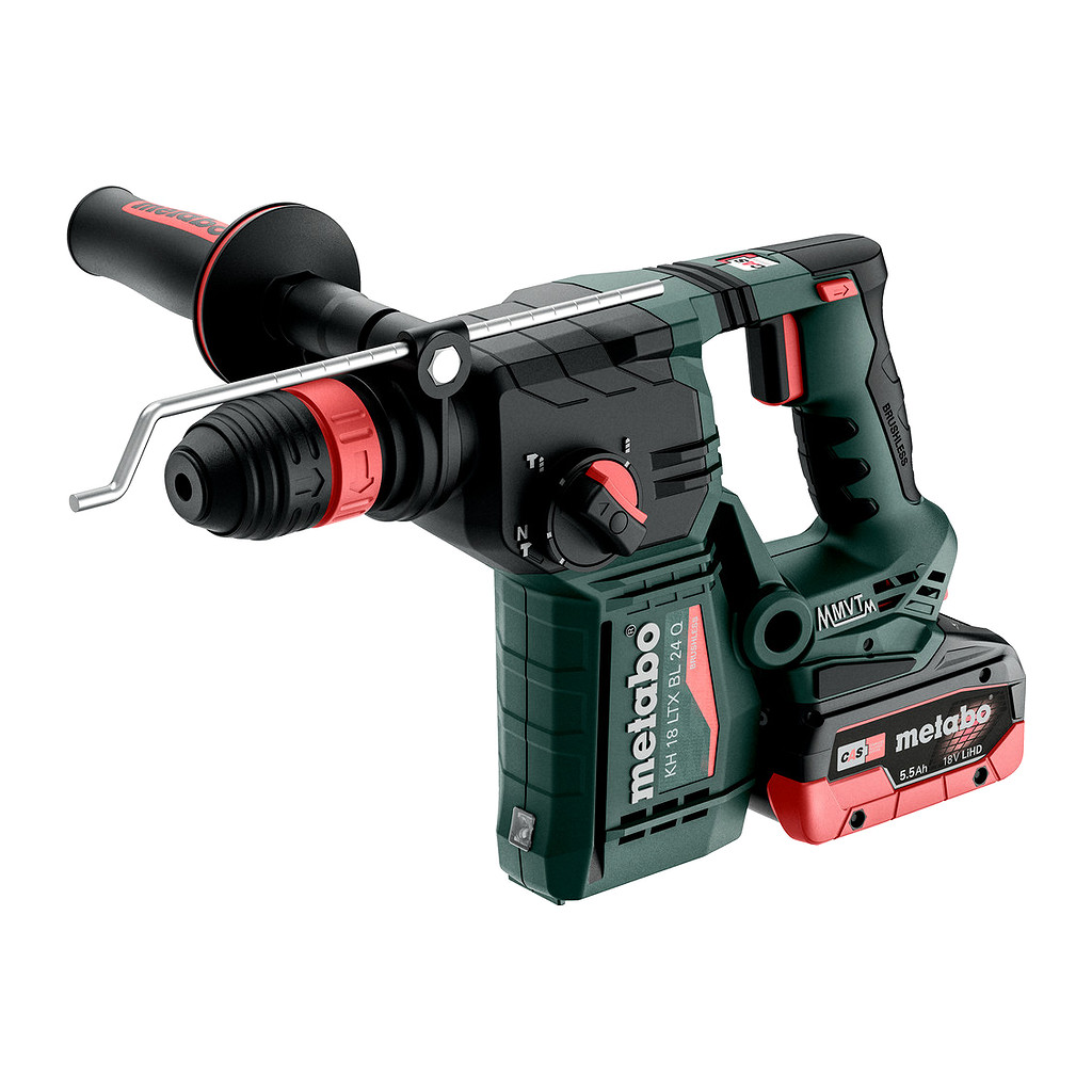 Metabo 601714660 - KH 18 LTX BL 24 Q - AKU kladivo, 18V 2x5.5Ah LiHD, Nabíjačka ASC 145, metaBOX 165 L, s výmenným skľučovadlom Metabo-Quick