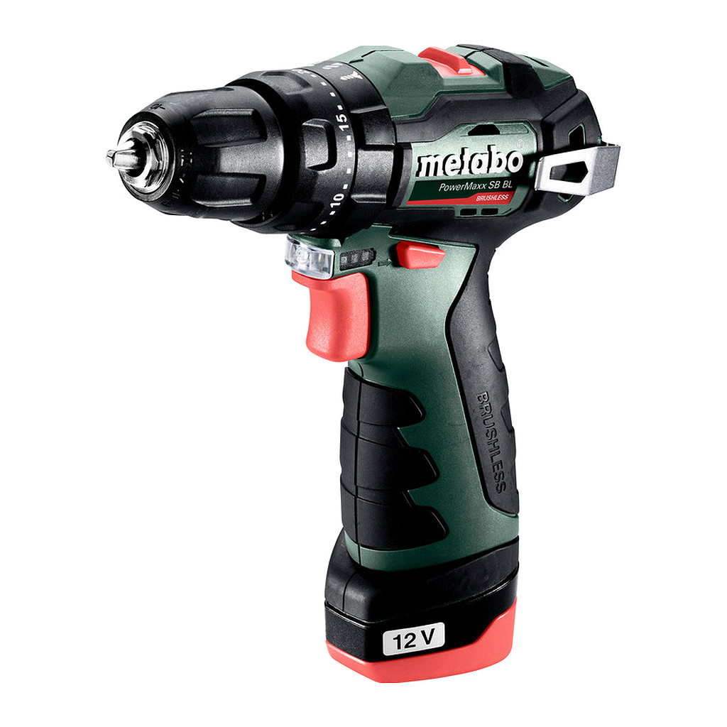 Metabo 601784500 - PowerMaxx SB BL - AKU príklepový vŕtací skrutkovač, 12V 2x2Ah Li-Power, Nabíjačka LC 40, Kufor z umelej hmoty