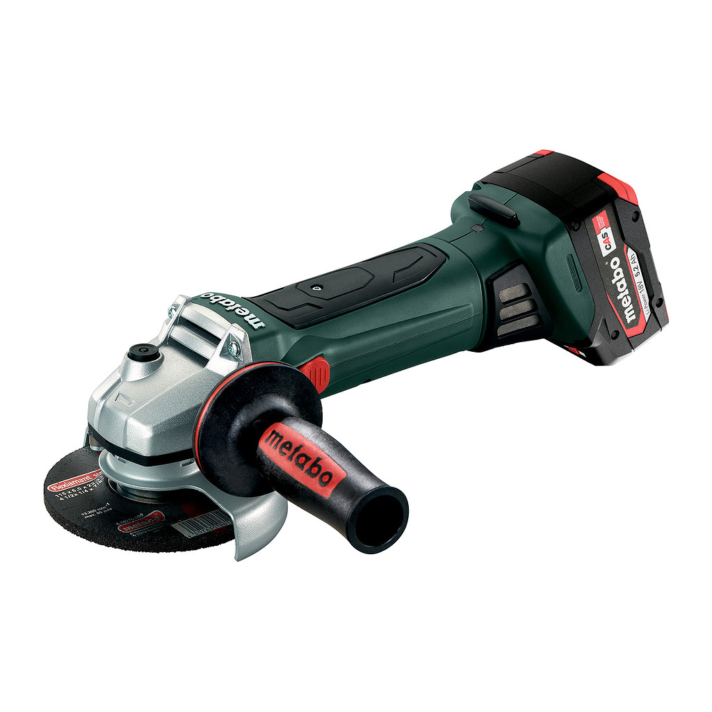 Metabo 602174650 - W 18 LTX 125 Quick - AKU uhlová brúska, 18V 2x5.2Ah Li-Power, Nabíjačka ASC 55, metaBOX 165 L