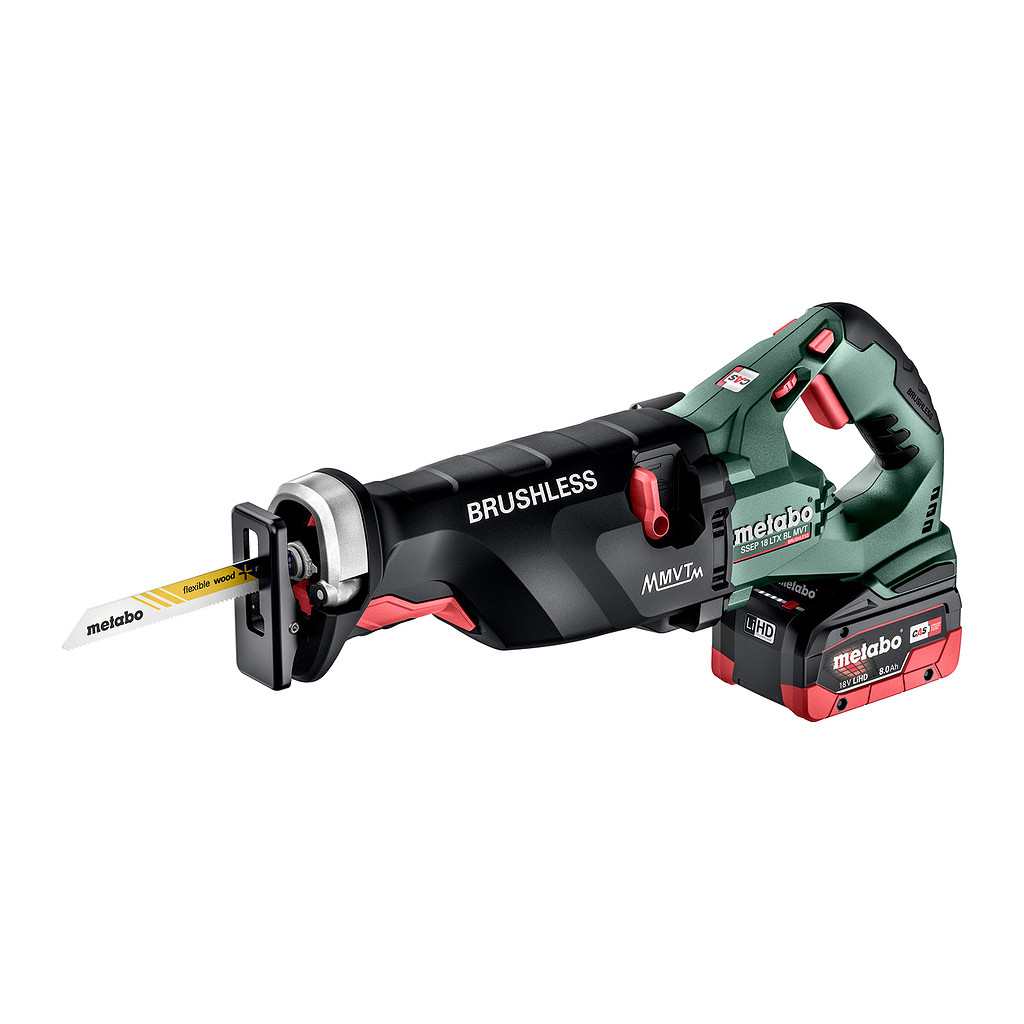 Metabo 602258810 - SSEP 18 LTX BL MVT - AKU priamočiara píla, 18V 2x8Ah LiHD, Nabíjačka ASC 145, metaBOX 165 L