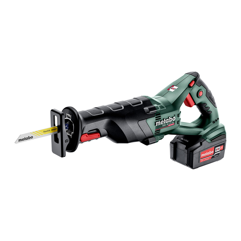 Metabo 602267650 - SSE 18 LTX BL - AKU priamočiara píla, 18V 2x5.2Ah Li-Power, Nabíjačka ASC 55, metaBOX 145 L