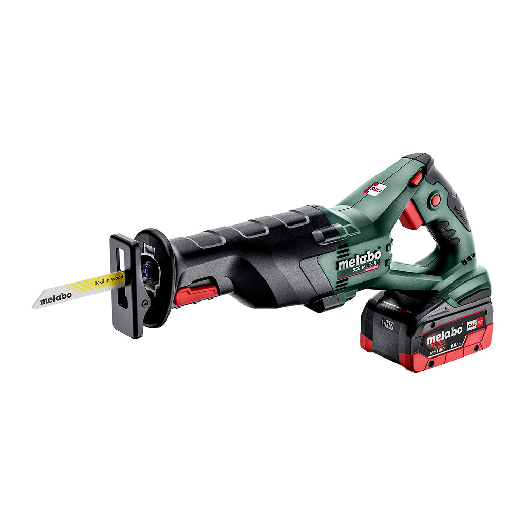 Metabo 602267810 - SSE 18 LTX BL - AKU priamočiara píla, 18V 2x8Ah LiHD, Nabíjačka ASC 145, metaBOX 145 L