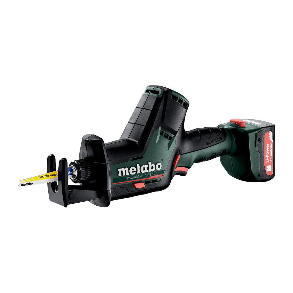 Metabo 602322500 - PowerMaxx SSE 12 BL - AKU priamočiara píla, 12V 2x2Ah Li-Power, Nabíjačka SC 30, metaBOX 145