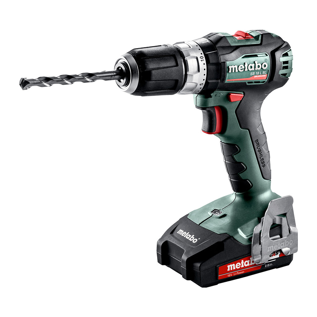 Metabo 602331500 - SB 18 L BL - AKU príklepový vŕtací skrutkovač, 18V 2x2Ah Li-Power, Nabíjačka SC 30, metaBOX 145