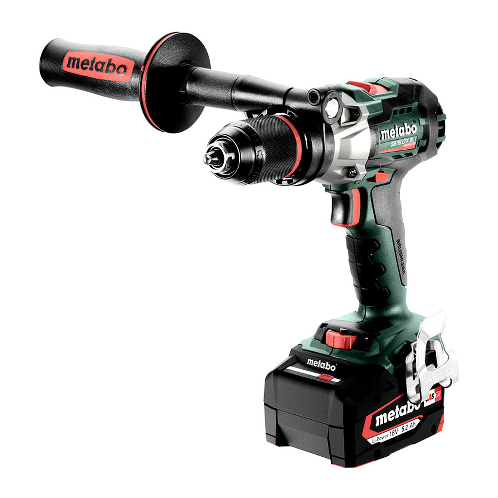 Metabo 602360650 - SB 18 LTX BL I - AKU príklepový vŕtací skrutkovač, 18V 2x5.2Ah Li-Power, Nabíjačka ASC 55, metaBOX 145 L