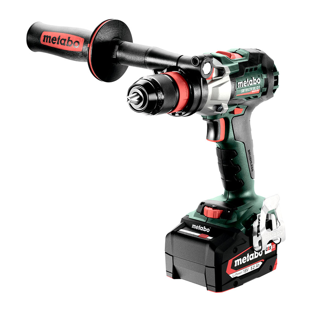 Metabo 602361650 - SB 18 LTX BL Q I - AKU príklepový vŕtací skrutkovač, 18V 2x5.2Ah Li-Power, Nabíjačka ASC 55, metaBOX 145 L