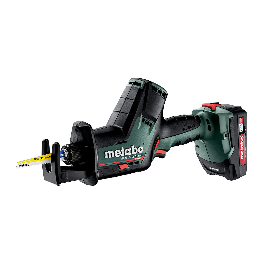 Metabo 602366500 - SSE 18 LTX BL Compact - AKU priamočiara píla, 18V 2x2Ah Li-Power, Nabíjačka ASC 55, metaBOX 145