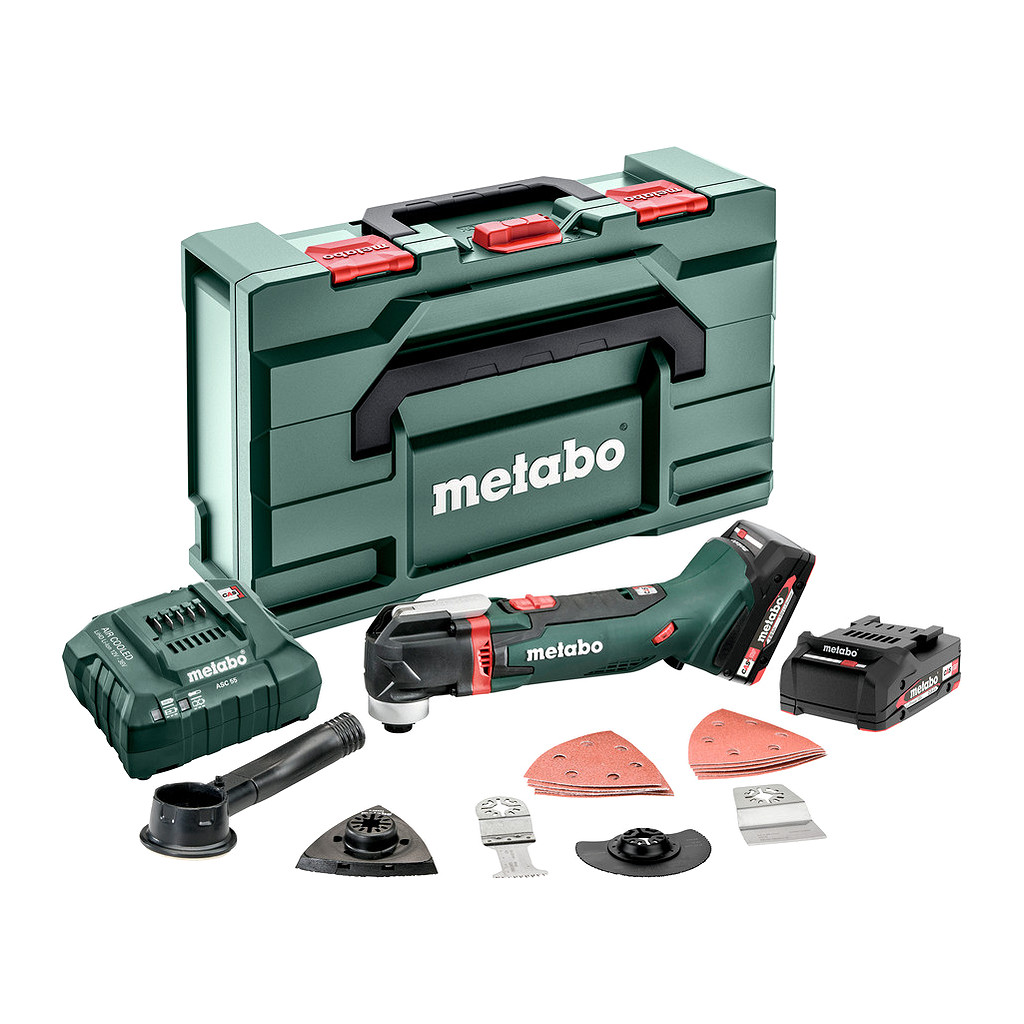 Metabo 613021510 - MT 18 LTX Compact - AKU nástroj Multitool, 18V 2x2Ah Li-Power, Nabíjačka ASC 55, metaBOX 145 L