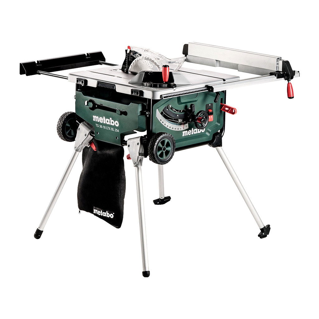 Metabo 613025850 - TS 36-18 LTX BL 254 - AKU stolová kotúčová píla, 18V, Kartón, s podstavcom a posuvnou funkciou