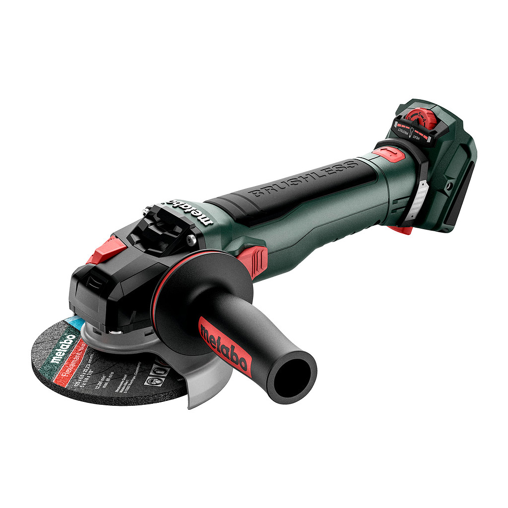 Metabo 613091850 - WVB 18 LT BL 11-125 Quick Inox - AKU uhlová brúska, 18V, Kartón, s brzdou, reguláciou otáčok, rýchloupínacou maticou