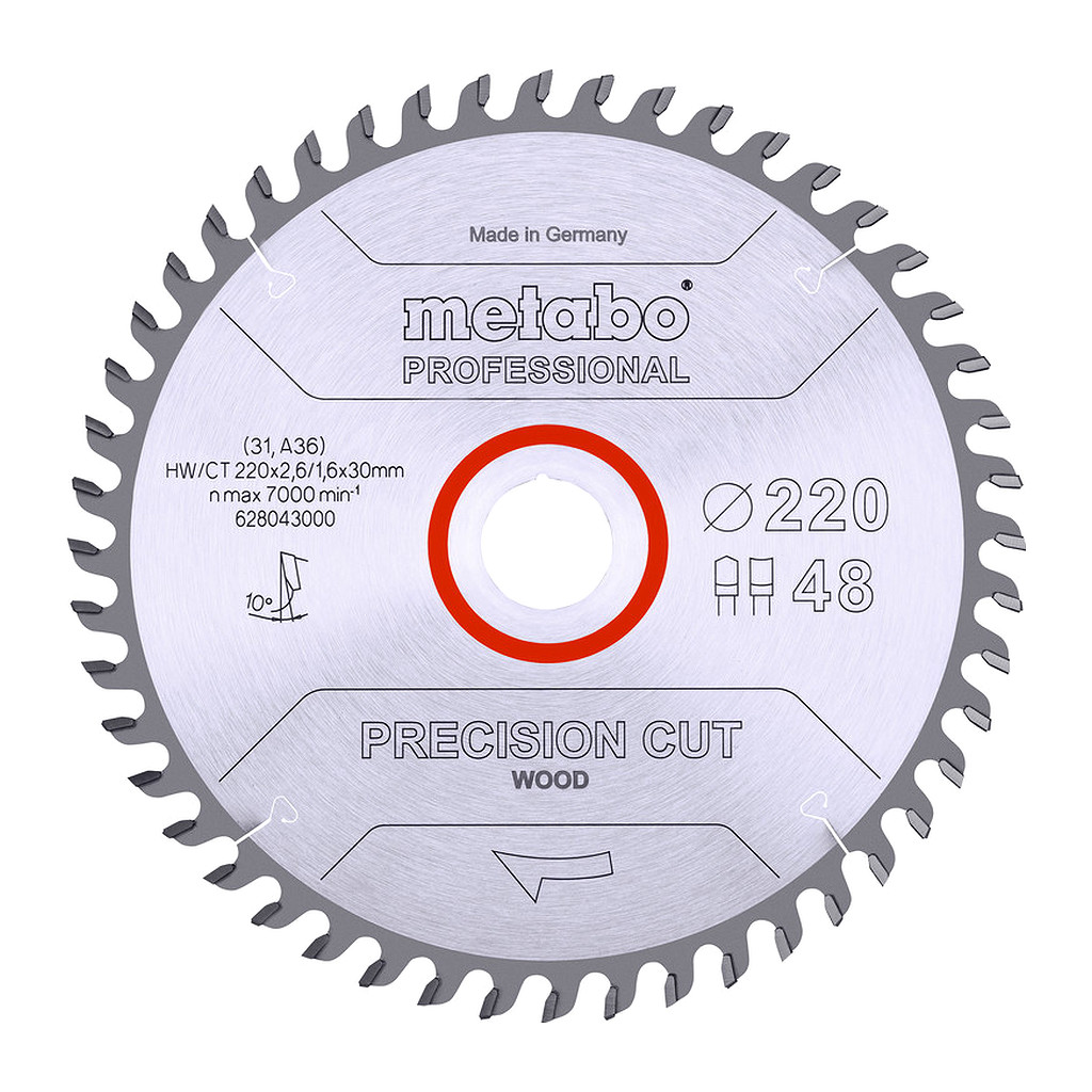 Metabo 628043000 - Pílový list „precision cut wood - professional“, 220x30, Z48 DZ/HZ 10°