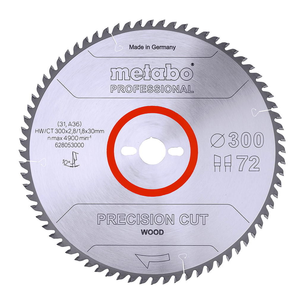 Metabo 628053000 - Pílový list „precision cut wood - professional“, 300x30, Z72 WZ 10°