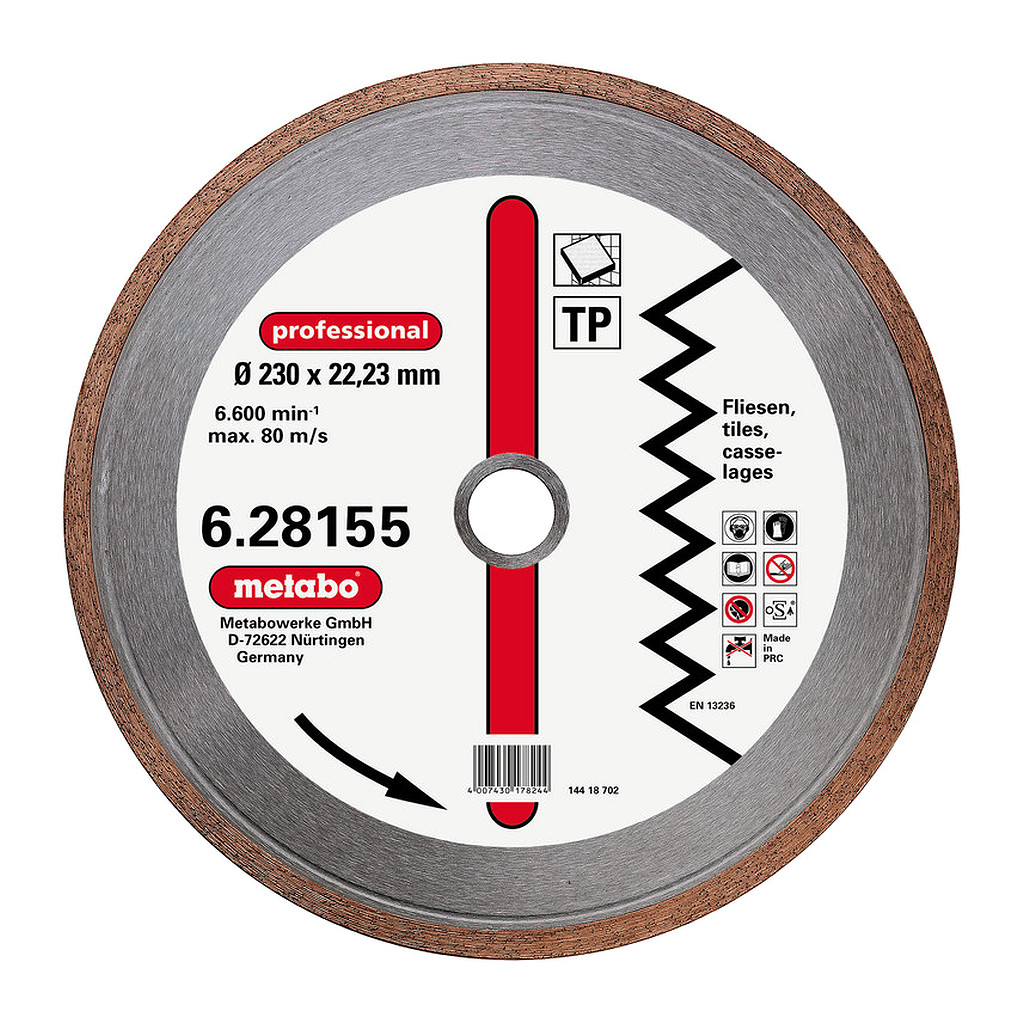 Metabo 628155000 - Dia-RK, 230x1,7x22,23mm, "professional", "TP", flisový