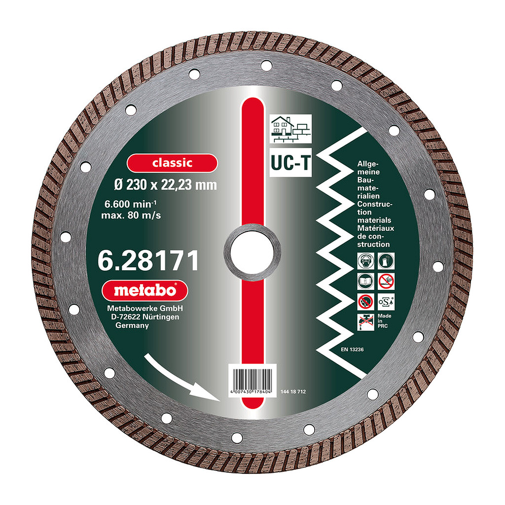 Metabo 628170000 - Dia-RK, 180x2,3x22,23mm, "classic", "UC-T", Turbo, univerzálny