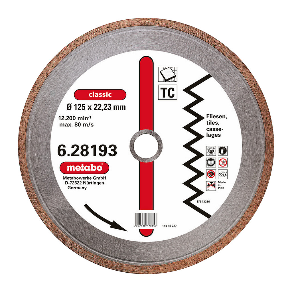 Metabo 628193000 - Dia-RK, 125x1,7x22,23mm, "classic", "TC", flisový