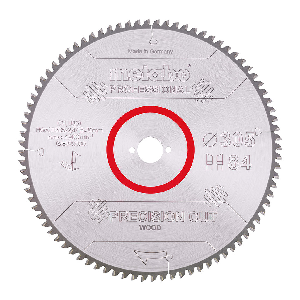 Metabo 628229000 - Pílový list „precision cut wood - professional“, 305x30, Z84 WZ 5° neg.