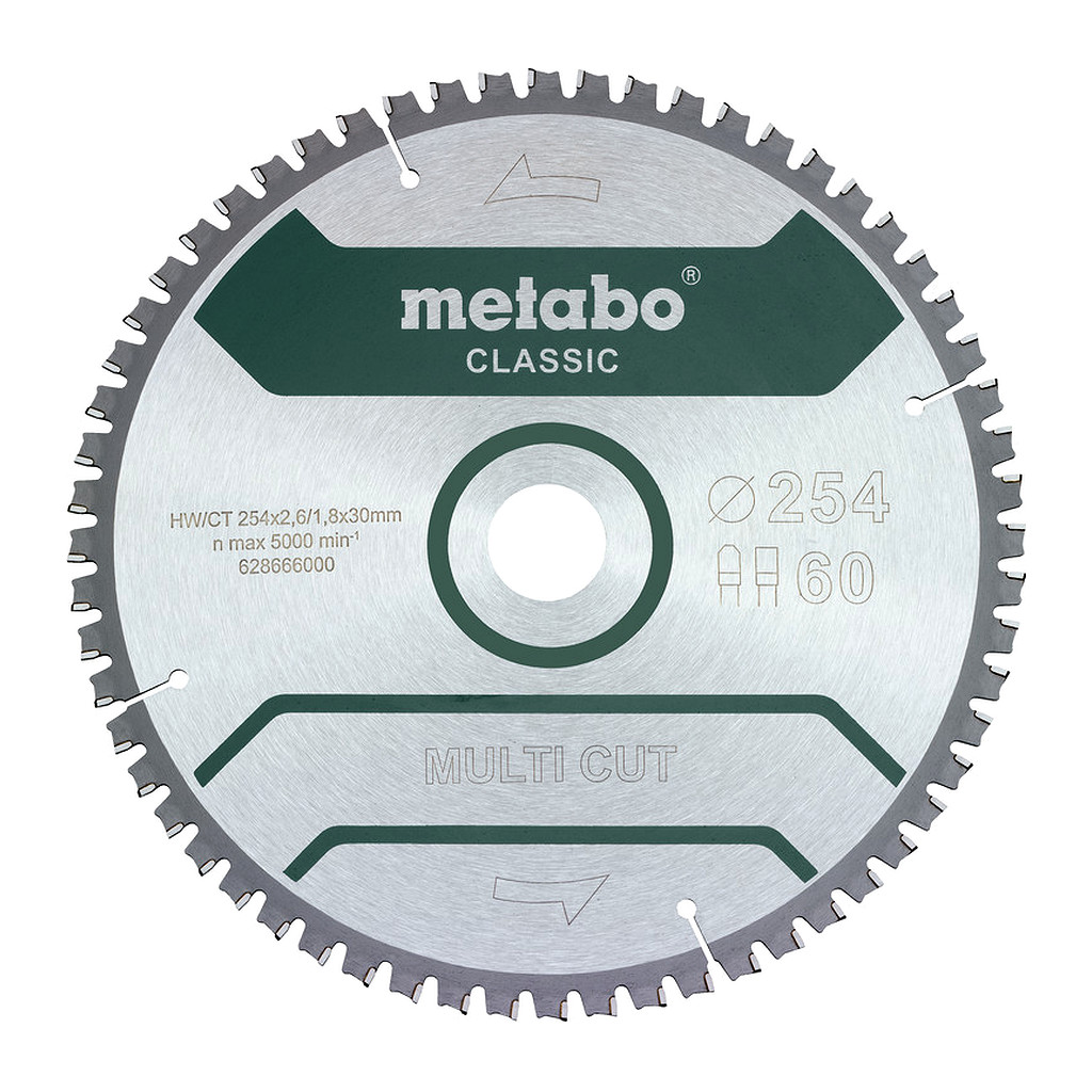 Metabo 628666000 - Pílový list „multi cut - classic“, 254x30 Z60 FZ/TZ 5° neg. /B