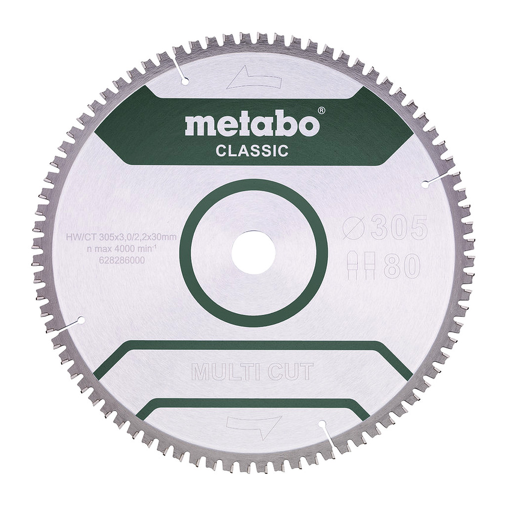 Metabo 628286000 - Pílový list „multi cut - classic“, 305x30 Z80 FZ/TZ 5°neg