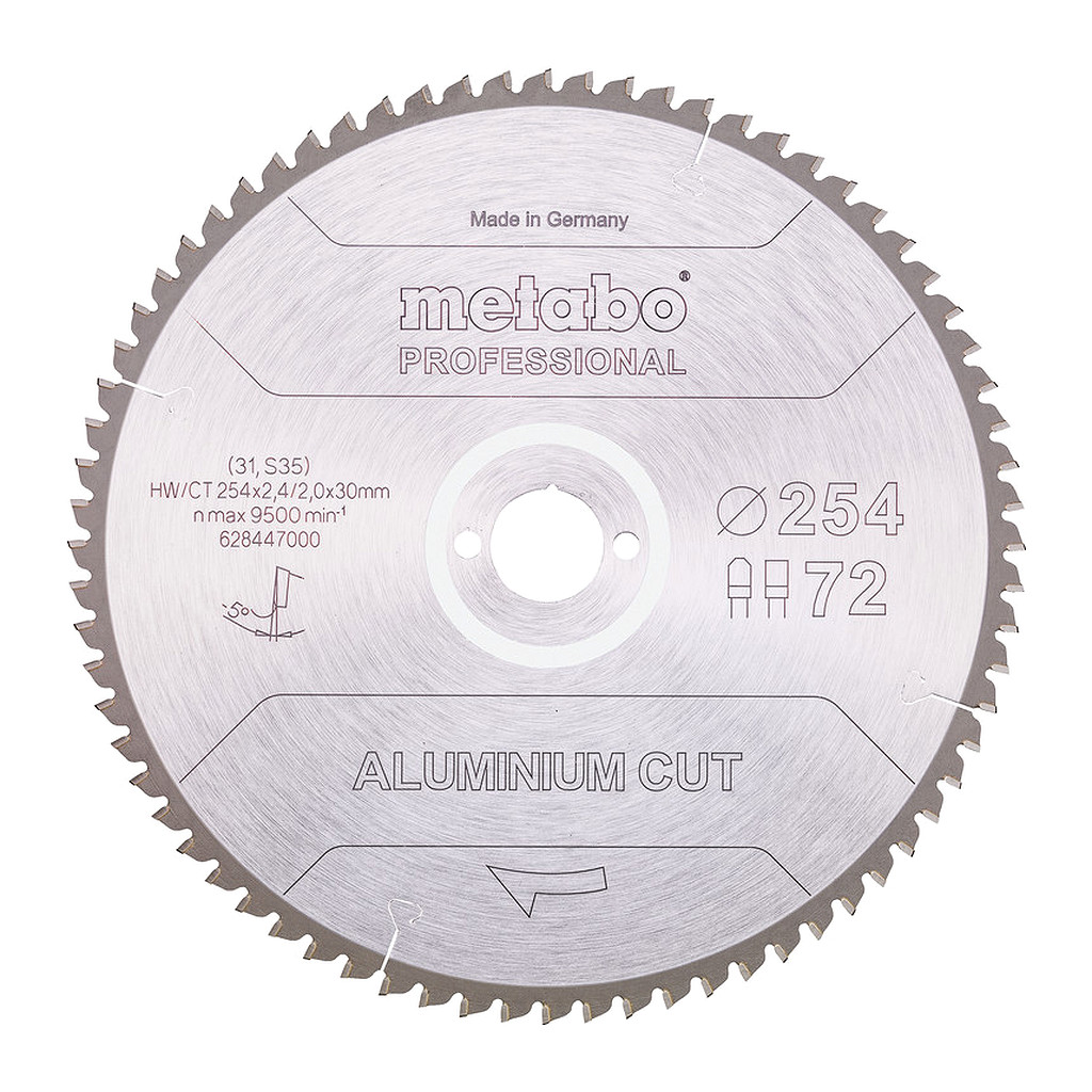 Metabo 628447000 - Pílový list „aluminium cut - professional“, 254x30 Z72 FZ/TZ 5°neg